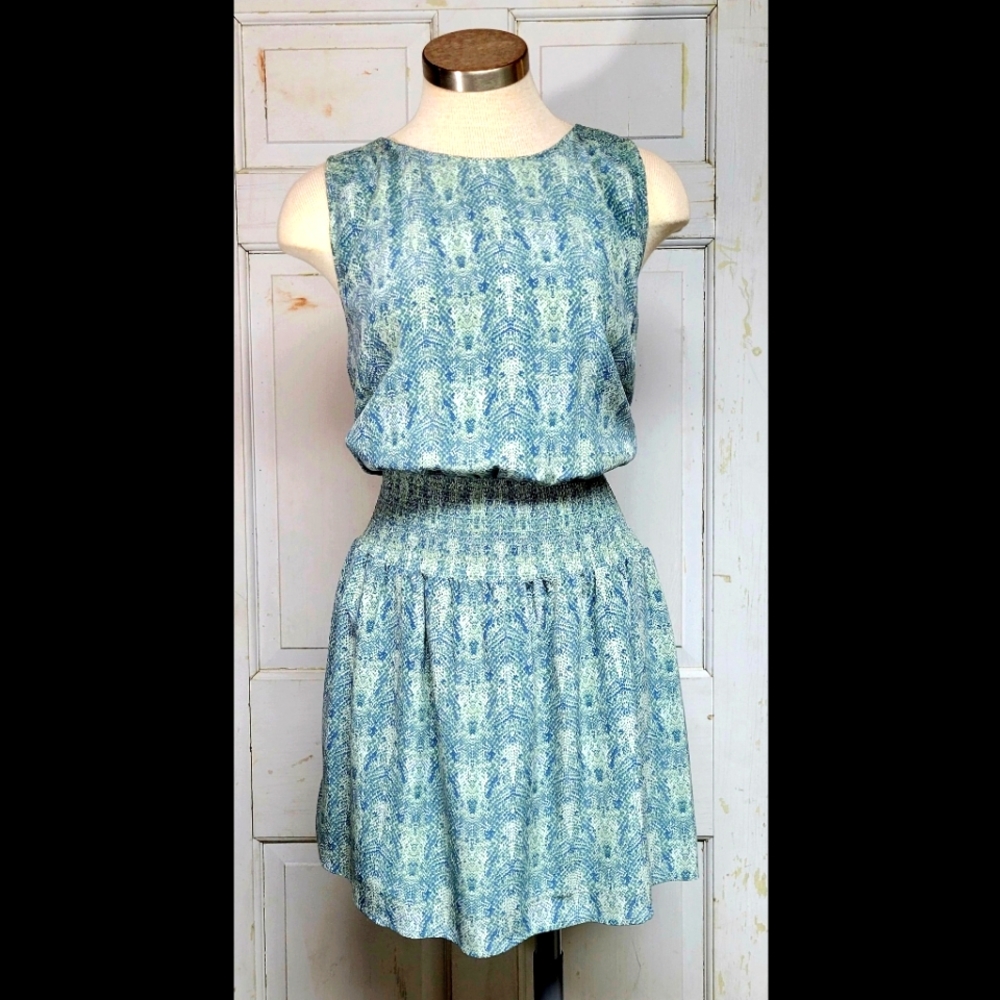 Joie sleeveless midi dress green/blue snakeskin
